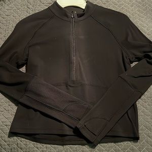lululemon black cropped 1/2 zip jacket